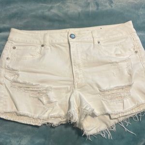 White denim shorts